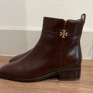TORY BURCH Everly Flat Boots Sierra Brown Leather Sz. 8.5